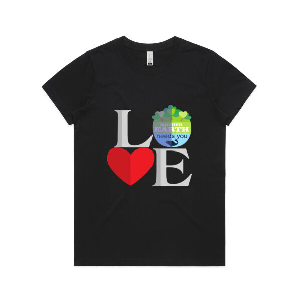LOVE World - AS Colour Womens Maple Organic Tee Thumbnail
