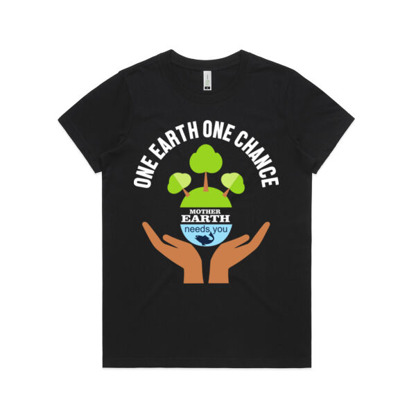One Chance One Earth - AS Colour Womens Maple Organic Tee Thumbnail
