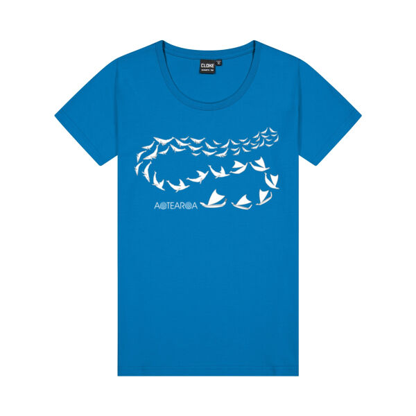 Whales to Waka Front  - Cloke Womens Silhouette Tee Thumbnail